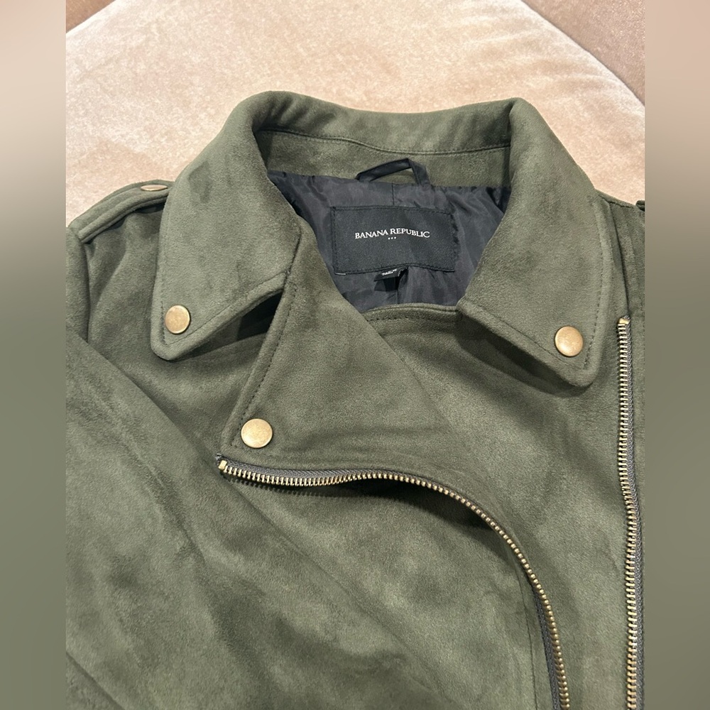 Dark Green Vegan Suede Jacket XS - Picture 12 of 15